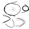 Burly Brand #B30-1175 - Complete Black Vinyl Handlebar Cable/Line Kit for Ape Hangers - 18" - '15-'16 FLTR
