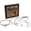 Burly Brand #B30-1186 - Complete Black Vinyl Handlebar Cable/Line Kit for Ape Hangers - 16" - ABS - '17-'20 Touring