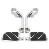 Hogworks Long Angled Adjustable Highway Foot Pegs & Clamps | Chrome
