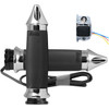 Avon Grips #CC-85-CH-SPK-HT - Heated Grips - Custom Contour - Spike - Cable - Chrome