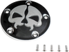 Drag Specialties Points Cover - Black - Chrome Skull - 5 Hole - Twin Cam