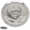 Drag Specialties - Derby Cover - Live to Ride - 5-Hole - Chrome - '15-'25 Harley-Davidson