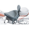Mustang #79104 - Wide Solo Seat - With Backrest - Black - Studded w/ Concho - Softail '84-'99