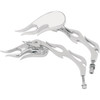 Drag Specialties - Mirrors - Flame - Side View - Oblong - Chrome - Pair