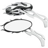Drag Specialties - Mirrors - Flame - Side View - Oval - Black/Chrome - Pair