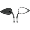 Drag Specialties - Mirror - Side View - Teardrop - Black - Curved/Short Stem - Each