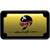 Cycle Visions #CV-4616B - Beveled License Plate Frame - Black - with Plate Light