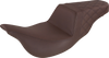 Step Up Seat - Rear Lattice Stitched - Brown - FLH