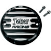 Joker Machine #02-98JFB - Points Cover - Finned Joker Racing - 2 Hole - Black Anodized