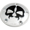 Drag Specialties - Points Cover - Chrome - Black Skull - 5 Hole - Twin Cam