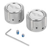 Figurati Designs #FD01-FAC-SS - Axle Nut Cover - Front - Stainless Steel - Figurati Designs Logo - Silver