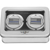 Figurati Designs #FD70-FAC-SS - Axle Nut Cover - Front - Stainless Steel - Blue Line Flag - Silver
