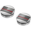 Figurati Designs #FD73-AFRL-SS - Swing Arm Covers - Red Line American Flag - Custom - Reversed