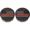 Figurati Designs #FD75-AFRL-BLK - Swing Arm Covers - Red Line American Flag - Custom - Black - Reversed