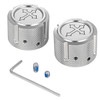 Figurati Designs #FD41-FAC-SS - Axle Nut Cover - Front - Stainless Steel - Cross - Silver