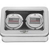 Figurati Designs #FD73-FAC-SS - Axle Nut Cover - Front - Stainless Steel - Red Line Flag - Silver