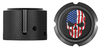 Figurati Designs Axle Nut Cover - Front - Stainless Steel - Red/White/Blue Flag Skull - Black (#FD25-FAC-BK)