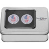 Figurati Designs #FD24-DC-2730-SS - Docking Covers - Red/White/Blue American Flag Skull - Silver