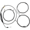 LA Choppers #LA-8058KT-16 - Standard Stainless Braided Handlebar Cable/Brake Line Kit - 15"-17" Ape Hangers - '21-'22 Touring