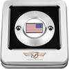 Figurati Designs #FD20-TC-2H-SS - Timing Cover - 2 Hole - American Flag - Reversed - Stainless Steel