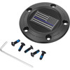 Figurati Designs #FD71-TC-5H-BLK - Timing Cover - 5 Hole - Blue Line American Flag - Black