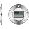 Figurati Designs #FD72-TC-5H-SS - Timing Cover - 5 Hole - Green Line American Flag - Stainless Steel