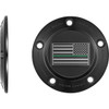 Figurati Designs #FD72-TC-5H-BLK - Timing Cover - 5 Hole - Green Line American Flag - Black