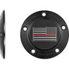 Figurati Designs #FD75-TC-5H-BLK - Timing Cover - 5 Hole - Red Line American Flag - Black