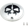 Drag Specialties - Points Cover - Chrome - Black Skull - 2 Hole - Sportster