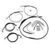 Burly Brand #B30-1203 - Complete Black Vinyl Handlebar Cable/Line Kit for Ape Hangers - 14" - '12-'17 FXD