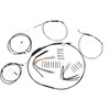 Burly Brand #B30-1199 - Complete Black Vinyl Handlebar Cable/Line Kit for Ape Hangers - 16" - '08-'11 FXDF
