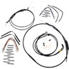 Burly Brand #B30-1194 - Complete Black Vinyl Handlebar Cable/Line Kit for Ape Hangers - 16" - '96-'05 FXD