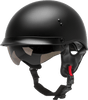 Gmax H9650075 - Hh-65 Half Helmet Full Dressed Matte Black Md