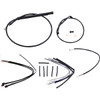 Burly Brand #B30-1254 - Complete Black Vinyl Handlebar Cable/Line Kit for Ape Hangers - 12" - '18-'24 Softail
