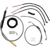 LA Choppers #LA-8155KT2-16 - Complete Stainless Braided Handlebar Cable/Brake Line Kit - 15"-17" Handlebars - '18-'22 Softail