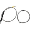 LA Choppers #LA-8156KT2-16 - Complete Stainless Braided Handlebar Cable/Brake Line Kit - 15"-17" Handlebars - '18-'22 Softail