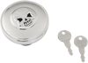 Vented Skull Locking Gas Cap - Chrome