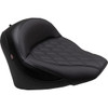 Mustang #88203 - Solo Touring Seat - w/o Driver Backrest - Black - Diamond Stitch - Chief '22-'23
