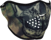 Zan Headgear Half Mask - Woodland Camo Tie Dye Skull