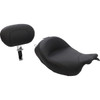 Mustang #79600 - Wide Solo Seat - With Backrest - Vintage - Black - Smooth - FL '08-'25