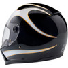 Biltwell #1004-570-503 - Lane Splitter Helmet - Gloss Black/White Flames - Medium