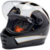 Biltwell #1004-570-506 - Lane Splitter Helmet - Gloss Black/White Flames - 2XL