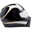 Biltwell #1004-570-506 - Lane Splitter Helmet - Gloss Black/White Flames - 2XL
