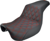 Step Up Seat - Lattice Stitched - Red Stitched - Dyna - Lutzka's Garage