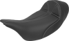 Saddlemen Dominator Solo Seat - Extended Reach - w/o Backrest - Black w/ Gray Stitching - FL '08-'24