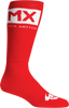 MX Solid Socks - Red/White - Size 6-9 - Lutzka's Garage