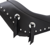 Mustang Wide Solo Seat - With Backrest - Black - Studded W/Concho - Softail '06-'10