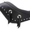 Mustang #79532 - Wide Solo Seat - With Backrest - Black - Studded w/ Concho - Softail '06-'17
