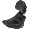 Saddlemen #806-15-0031 - Heels Down Solo Seat - With Backrest - Studded - Black - FLSTC