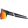 100% #60007-00008 - Speedcraft Sunglasses - Soft Tact Black - HiPER Red Multilayer Mirror Lens
